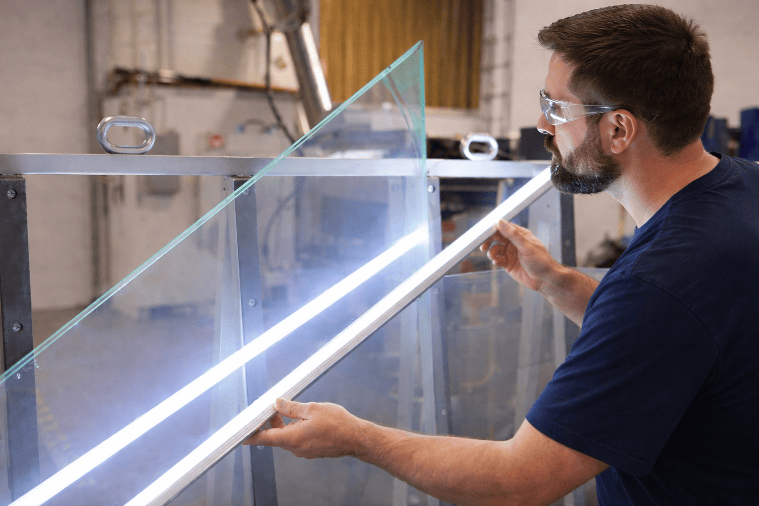 Switchable glass installation